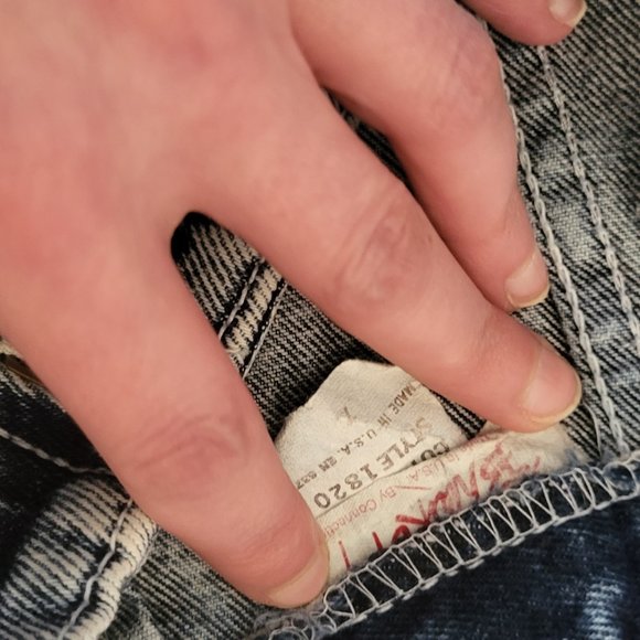 80s Skirt Vintage Acid Bleach Wash USA Denim Breakers Label Side Zipper High Wai - Picture 2 of 2